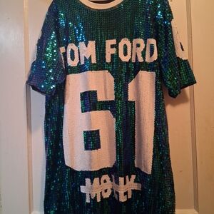 Tom Ford Blue and Green Sequin Dress
